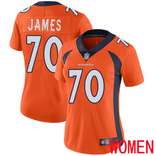 Women Denver Broncos #70 Ja Wuan James Orange Team Color Vapor Untouchable Limited Player Football NFL Jersey->women nfl jersey->Women Jersey